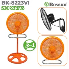 BOSSKO - Ventilador 18 pulgadas 3 en 1 Semi industrial 200 Wats Naranja