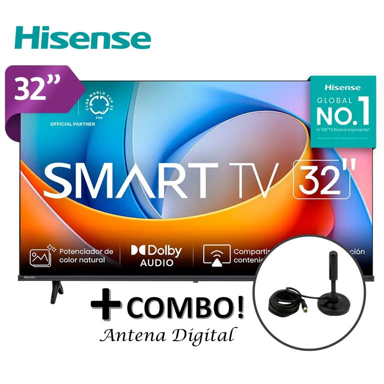 Televisor 32” HD Smart TV VIDAA 32A4k + Antena