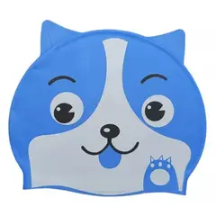 GENERICO - Gorro de Natación para Niños Silicona Modelo Perro Azul