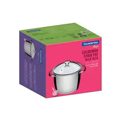 TRAMONTINA - Olla Acero 22 Cm (5.48 Lt) Allegra Tapa de Vidrio -