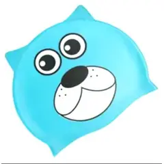 GENERICO - Gorro de Natación para Niños Silicona Modelo Oso Celeste