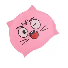 GENERICO - Gorro de Natación para Niños Silicona Modelo Ardilla Rosa