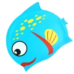 GENERICO - Gorro de Natación para Niños Silicona Modelo Pes Celeste