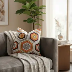 MAP DESIGN HOME - Funda De Cojin Hexagonal Vibrante 45 x 45 cm