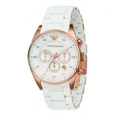 EMPORIO ARMANI - RELOJ CORREA SILICONA Y ACERO BLANCO