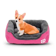 S&T - Cama Para Perros Antideslizante Rectangular Fucsia - Talla M