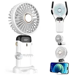 GENERICO - Ventilador Portátil Recargable De Mano Con Base de 5 Velocidades