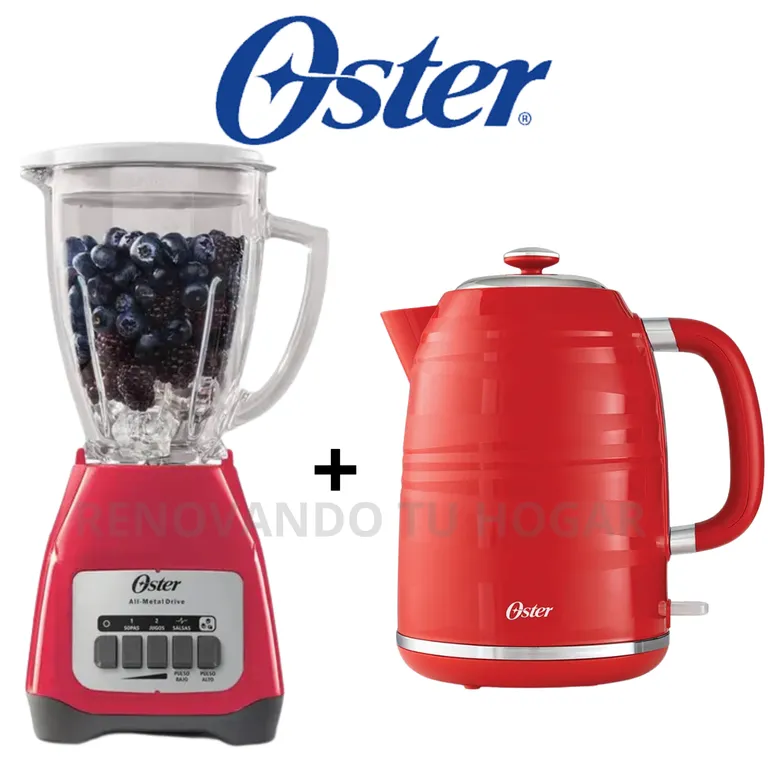 Combo licuadora 2 vel Sandia de 1.5 L+ hervidora rojo de 1.7 L