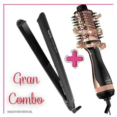 GAMA - Combo Plancha Slice + Cepillo Secador Keration 3D