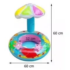 GENERICO - FLOTADOR INFABLE CON SOMBRILLA CELESTE