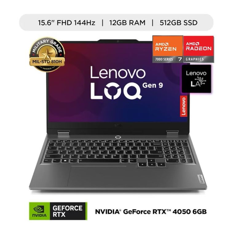 Laptop Loq 15ARP9 Ryzen 7 7435HS 12GB 512SSD RTX4050 6GB 15.6" FHD Windows 11