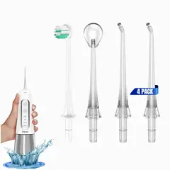 DAUER - 4 Boquillas de Repuesto para Irrigador Dental Limpieza Bucal Set 4 Und