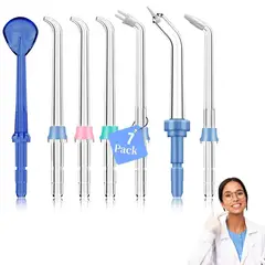 DAUER - 7 Boquillas de Repuesto para Irrigador Dental Limpieza Bucal Set 7 Und