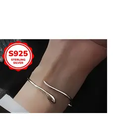 GENERICO - PULSERA AJUSTABLE DE SERPIENTE MUJER - PLATA 925