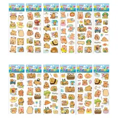 GENERICO - Pack x 10 láminas de Stickers Capibaras