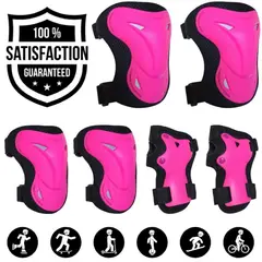PAPAISON - Kit Protección Patines Skate Scooter - Fucsia - Talla S