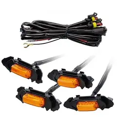 JET - Kit Led De Parrilla Color Ámbar Con Control 4Pcs