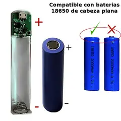 GENERICO - 2 En 1 Cargador Powerbank Holder + 2 Baterias 18650 Litio