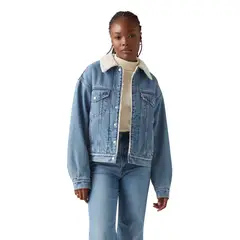 LEVIS - Casaca Mujer 90s Sherpa Trucker Celeste