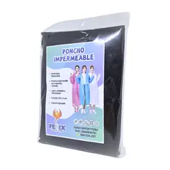 GENERICO - Poncho Para Lluvia Ligero Impermeable con capucha Negro