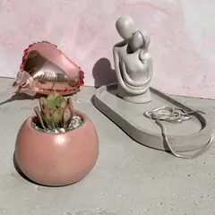 GENERICO - Box Regalo Escultura Maceta Bandeja Multiusos Concreto