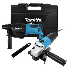 MAKITA - Rotomartillo 1” 800W + Miniesmeriladora Angular 4 1/2" 540W MTK0005B