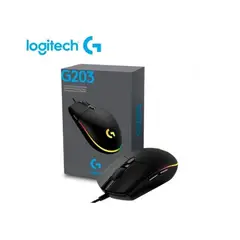 LOGITECH - Mouse Gamer G203 LIGHTSYNC RGB Negro