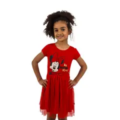 DISNEY - VESTIDO MODA MC NIÑA MINNIE MOUSE ROJO