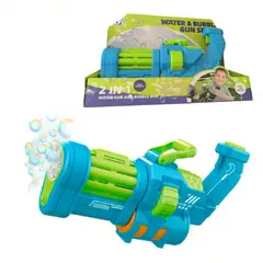 GENERICO - Nueva Pistola Metralleta Lanza Burbujas -Celeste