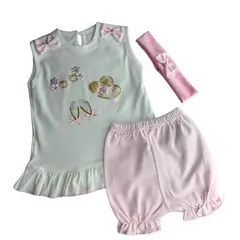 GENERICO - Conjunto Corto Algodon Niña Lindos para bebes