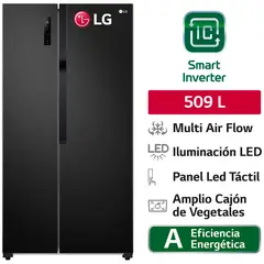 LG - REFRIGERADORA SIDE BY SIDE NO FROST GS51MPD AHBGLPR 509 L NEGRO