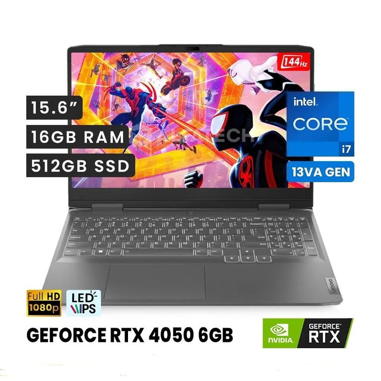 Laptop LOQ Intel Core I7 13620H 16gb DDR5 512gb 6G RTX4050 156Fhd 144HZ Gris
