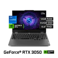 LENOVO - Laptop LOQ Intel Core I7 13650HX 12gb 512gb 6G RTX3050 156Fhd 144hz Gris