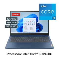 LENOVO - Laptop Ideapad Slim3 Core I5 12450H 8gb 512gb ssd 15.6 Fhd Freedos Color Azul