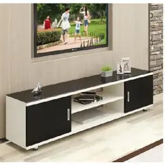 GENERICO - Mueble de TV Moderno 55 Wagrel Blanco y Negro R&R MUEBLES