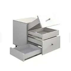 NACION MUEBLES - VELADOR VINTAGE PURO CAJON OCULTO COLOR BLANCO