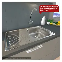 STONE - LAVADERO DE ACERO STP7540+ DESAGUE CTRAMPA DE I5 + VELIT-02