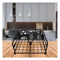 RYBIU IMPORT - Servilletero Ideal para Hogar en Negro Y+Papel de Regalo