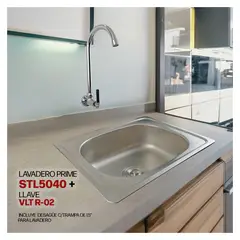 STONE - COMBO DE LAVADERO DE ACERO PRIME STL5040 VLT R-02 RUMI