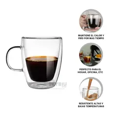 RYBIU IMPORT - Vaso Versatil con Asa en Transparente Y+Post-it Adhesivos