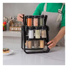 RYBIU IMPORT - Almacenador Compacto en Negro Y+Regalo Ligas para Peinar