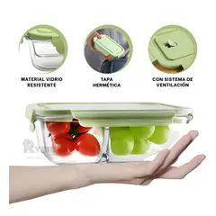 RYBIU IMPORT - Recipiente Moderno con Tapa en Color Verde Y+Regalo Stickers