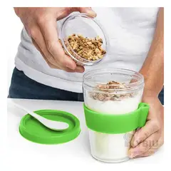 RYBIU IMPORT - Vaso Practico de 350ML Verde Limon Y+Regalo Agendita