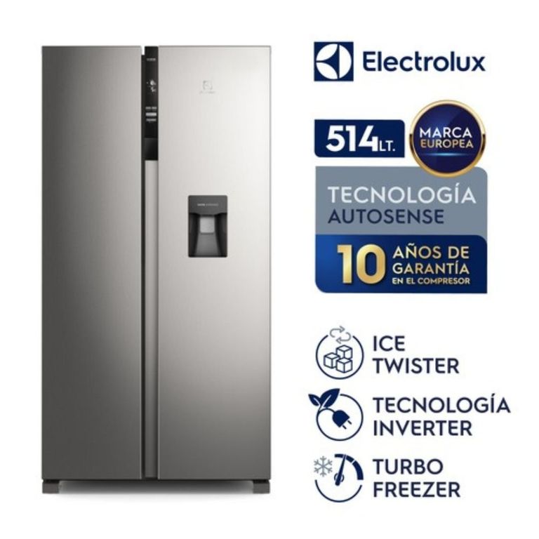 Refrigerador ERSA53V2HDS No Frost Side By Side Inverter 514 Litros Silver