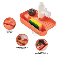 RYBIU IMPORT - Escurreplatos Duradero en Anaranjado Y+Banderitas Adhesivas