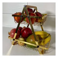 RYBIU IMPORT - Estante Facil de Limpiar en Tono Dorado Y+Gift Stickers