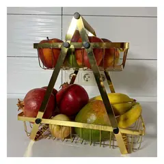 RYBIU IMPORT - Organizador de Frutas en Dorado Y+Ligas de Regalo
