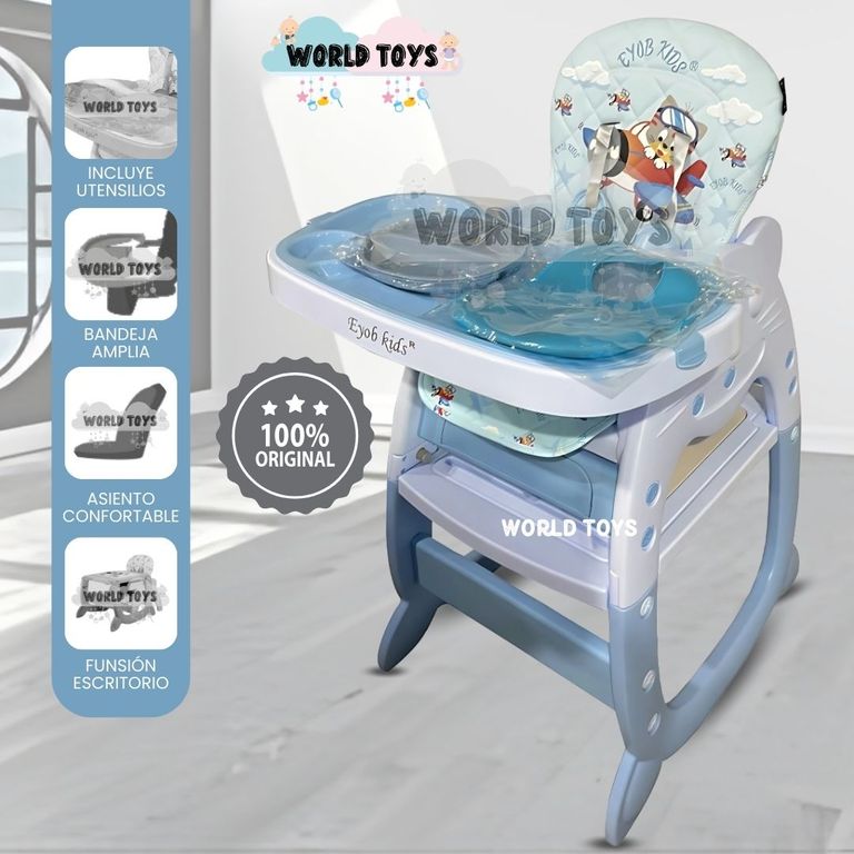 Silla de Comer 3 en 1 «SMILEY KAT» Sky Blue