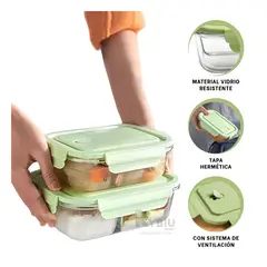 GENERICO - Recipiente Resistente conTapa Verde Y+Envoltorio de Regalo