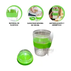 GENERICO - Taza Minimialista 350ML Verde Limon Y+Gift Stickers